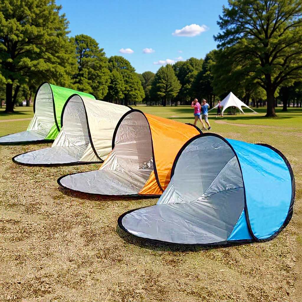 Portable Pop-Up Beach Tent, Instant Setup Sun Shelter with Silver Coating, Lightweight 250g Outdoor Canopy, Waterproof & UV Protection, Ideal for Camping, Picnic, Hiking & Outdoor Activities, Easy to Carry with Storage Bag
