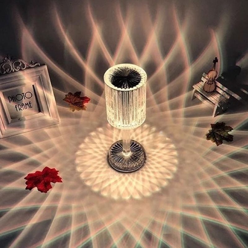Light luxury internet celebrity style Gatsby crystal line beauty lamp bedside high-end decorative atmosphere lamp small table lamp rechargeable night light