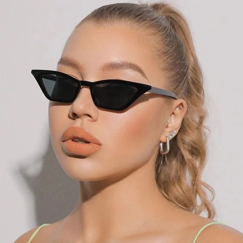 2154 New Cat Eye Sunglasses Women Black Luxury Design Eyewear Female Party Glasses Fashion Retro Driving UV400 Sunglasses