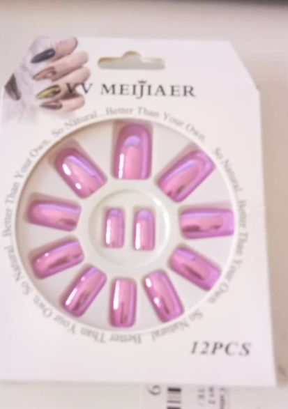 12pcs Set 3D Bling Glitter Artificial Fingernails- French False Daily Finger Wear VV MEIJIAER press on Nails