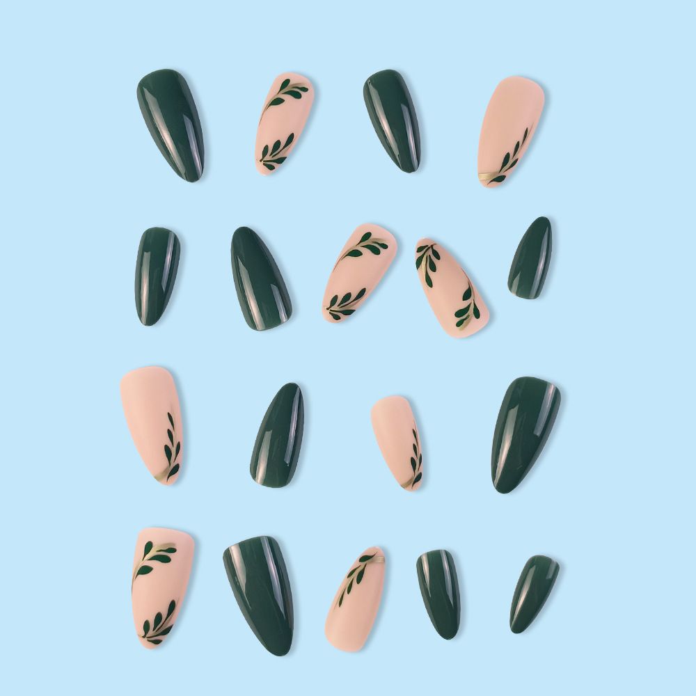 24Pcs/Box Charming Pink Flame Short Ballet Wearable Fake Nails press on Square Head Full Cover Detachable Finished Fingernails