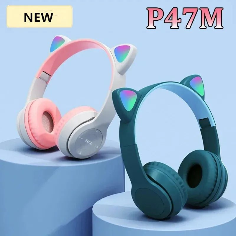 The P47M Bluetooth headset Cat ears sell well for luminous foldable stereo Bluetooth