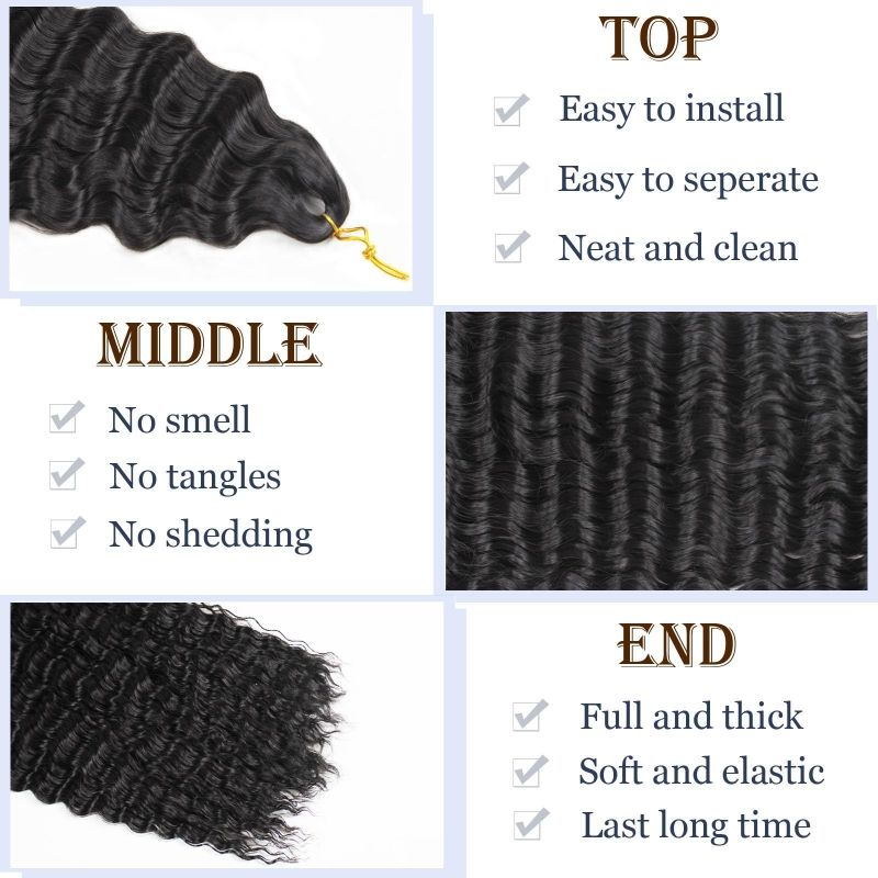 Deep Wave Twist Large curved long curly hair crochet winding, synthetic wigs CRRSHOP 24 "30 pieces 100g wig