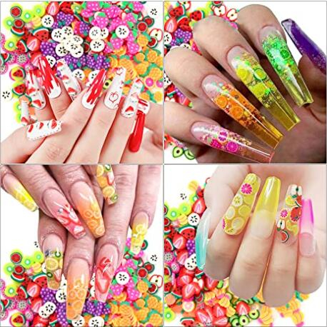 AKAKD DIY handmade jewelry accessories fruit flowers soft pottery stick slices cream gel hair accessories phone case material accessories（1 boxed）

