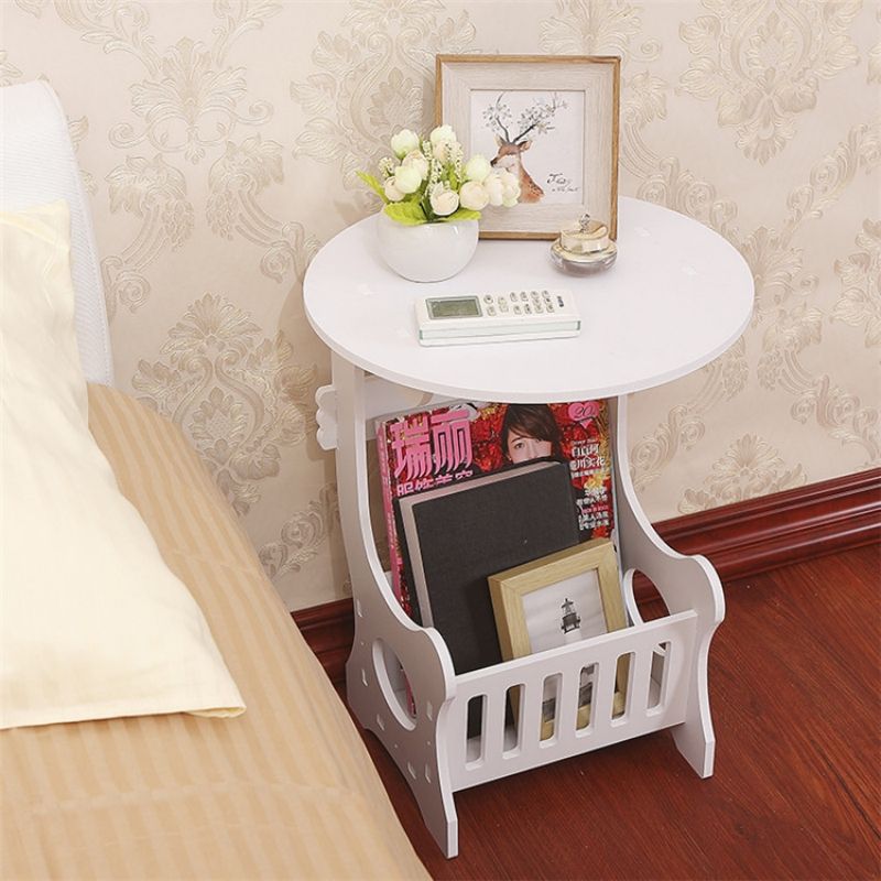 Modern PVC small round table, coffee table balcony, mini table, minimalist bedside table in living room, coffee table CRRSHOP Storage Rack free shipping