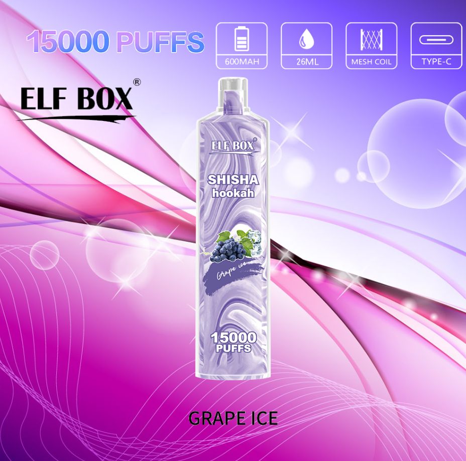 ELF LS15000 Puffs Shisha Hookah 0% 2% 5% Nicotine Refillable Disposable Vape