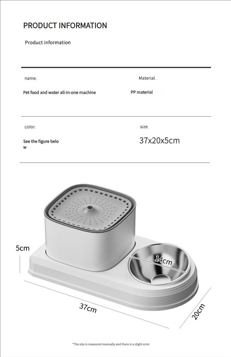 Cat bowl automatic drinking water feeder all-in-one pet bowl cat food utensil cat food bowl dog bowl pet supplies