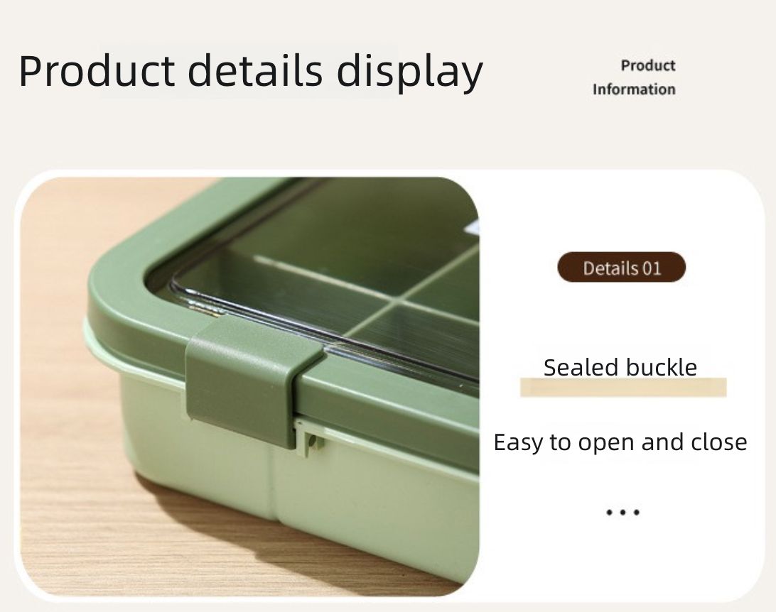 Lunch Box with Compartment Office Worker Light Portable Child Separate Meal Box Kitchen Dining Storage Travel To-Go Food Containers