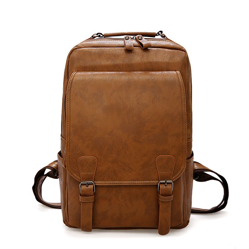 PU Backpack Outdoor Sports Travel Computer Bag Schoolbag Men's Leather Bag Backpack Business Bag