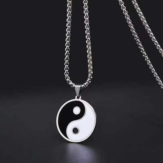  Chinese  Yin and Yang  five elements Gossip compass pendant necklace for the boy and girl Retro necklace