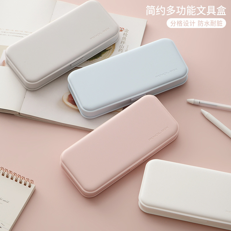 A0537 Cute Pencil Case Solid Color Stationery Box Girls Color Pencil Box Student Pen Case School Supplies Gifts Case
