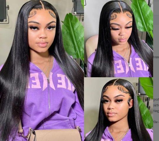 Ohemaa Strands Natural Color straight 13*4 frontal lace wig Brazilian human hair wigs for women