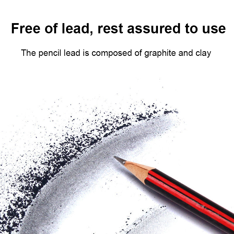 12Pcs Pencil with Eraser Tip, Suitable for Children, Teenagers & Adults, Ideal for Drawing, Writing, Office Desk & General Work Pack of 12 with 1 sharpener