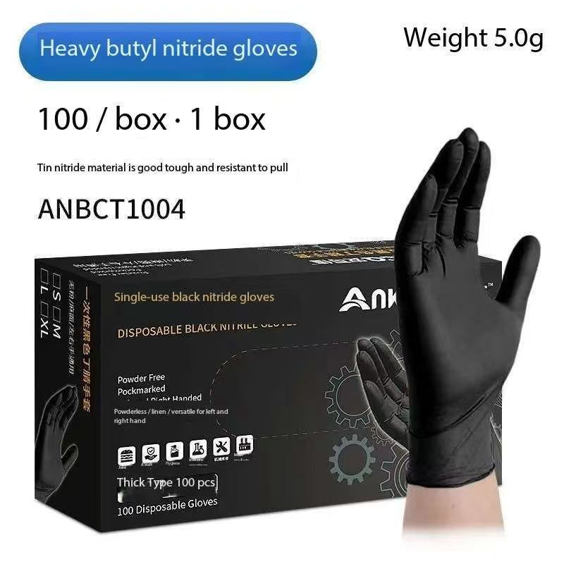 Disposable PVC gloves Waterproof and oil resistant synthetic gloves Anti aging and anti-virus black gloves