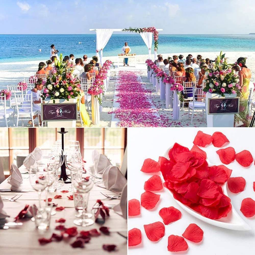 HBDZ 1000pcs Colorful Artificial Rose Petals Wedding Petalas Birthday Silk Flower Petal Accessories Wedding Romantic Rose Decor
