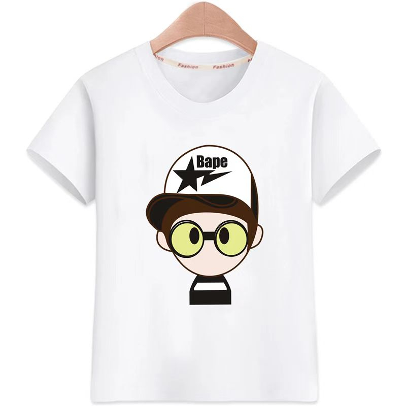 0—01#Boys Cartoon  Print Round Neck Tee