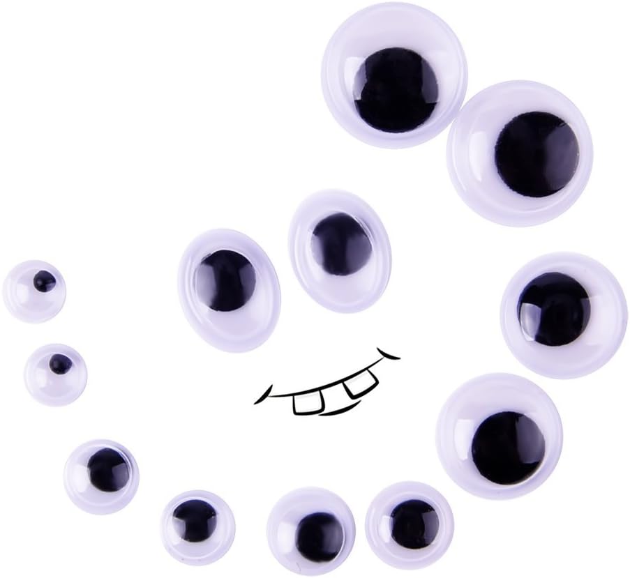 Wiggle Googly Eyes 700pcs, Self Adhesive Googly Eyes DIY Scrapbooking Crafts (Assorted Sizes)