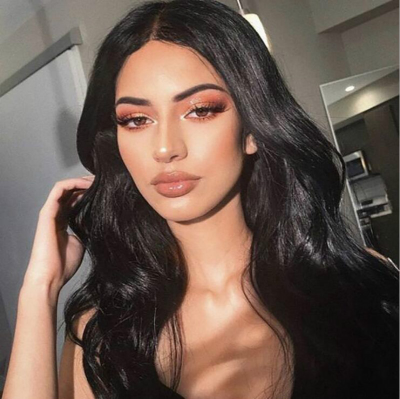 Wigs Women's Wigs Long Curly Wigs Wave Long Roll Wig Ladies Headgear  Black Curly Wavy Wigs Middle Part Natural Looking Long Wavy Dark Wig for Women Synthetic Heat Resistant Fiber Wig for Daily Use