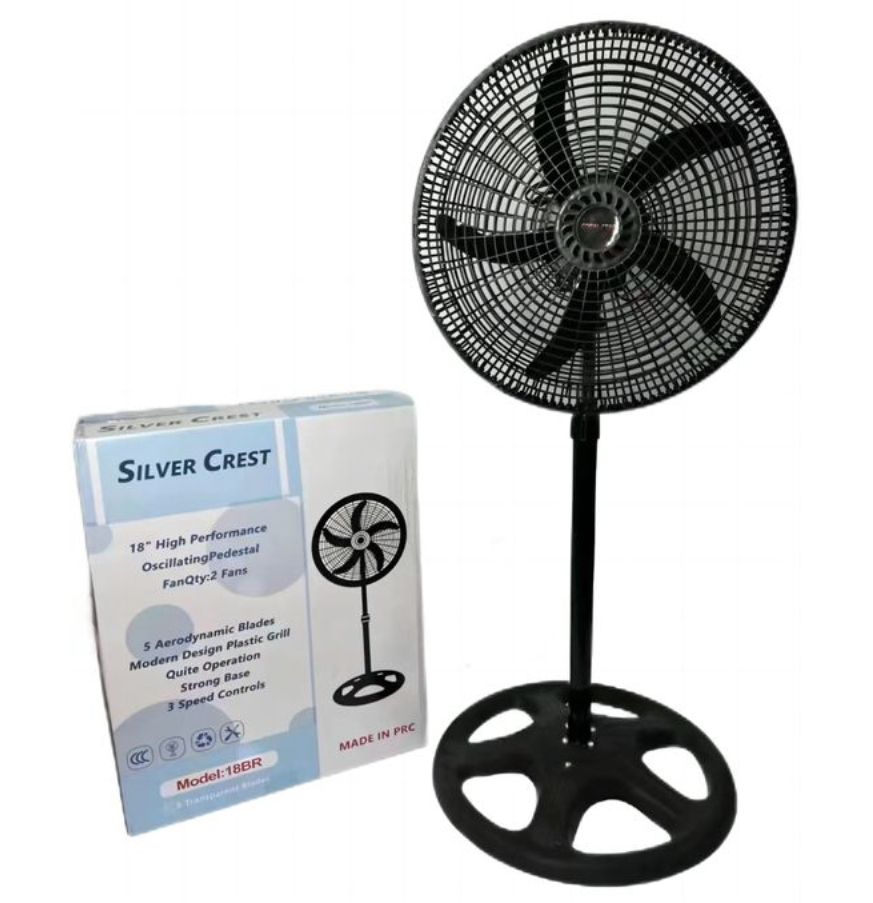 Standing Fan - 18" Luxury - Black 18 inch 5 The 18" Standing Fan is an elegant 3-speed push-button Black