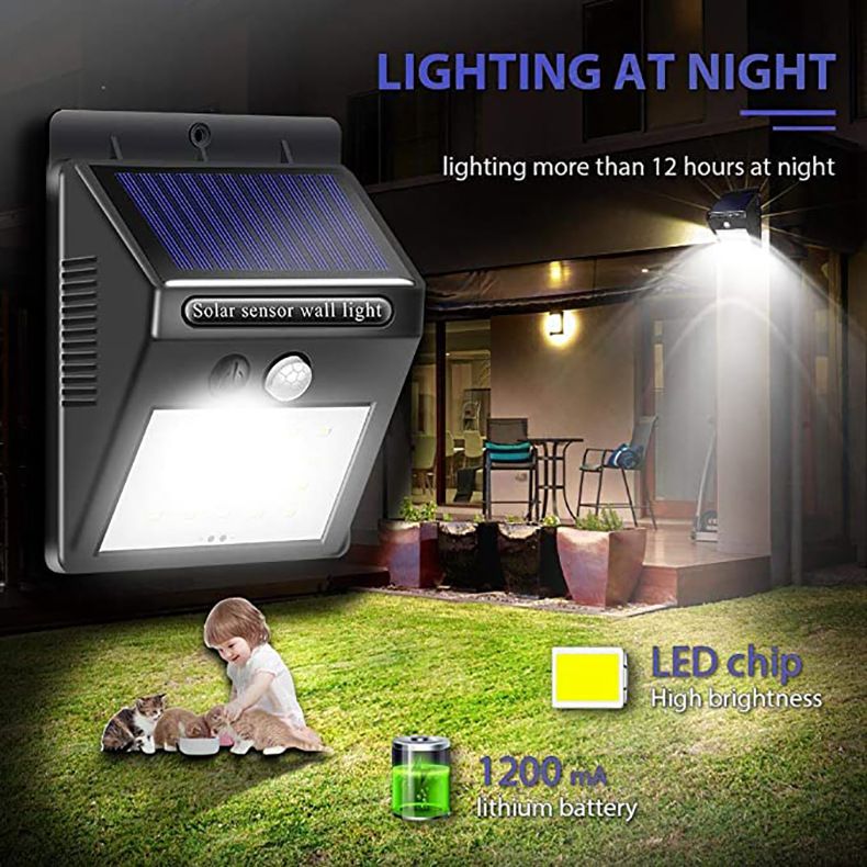 Solar Lights Outdoor,Motion Sensor Lights 3 Modes Solar Security Lights Solar  Waterproof Outdoor Lights for Garden Fence Patio Garage