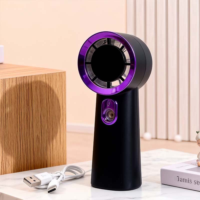 Simple and stylish handheld high-speed fan, moisturizing spray fan, three-speed adjustable small fan
