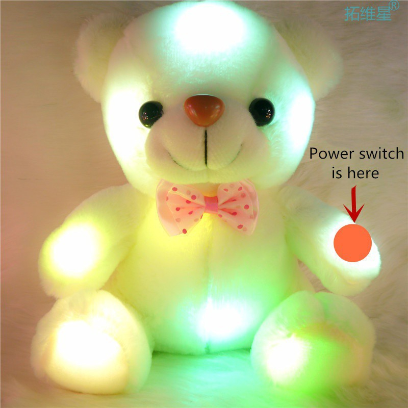 Heim velvet colorful Teddy doll children's gift luminous bear plush toy doll