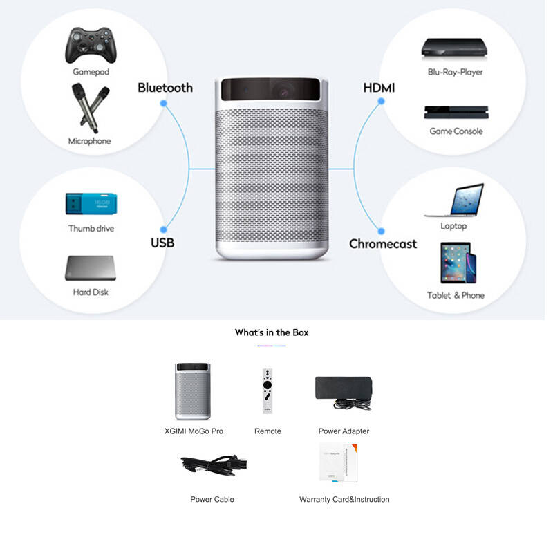 XGIMI MoGo Pro Projector 1080P Full HD DLP Portable Projector Android 9.0 with Built-in Battery Harman Kardon Blutooth Speaker