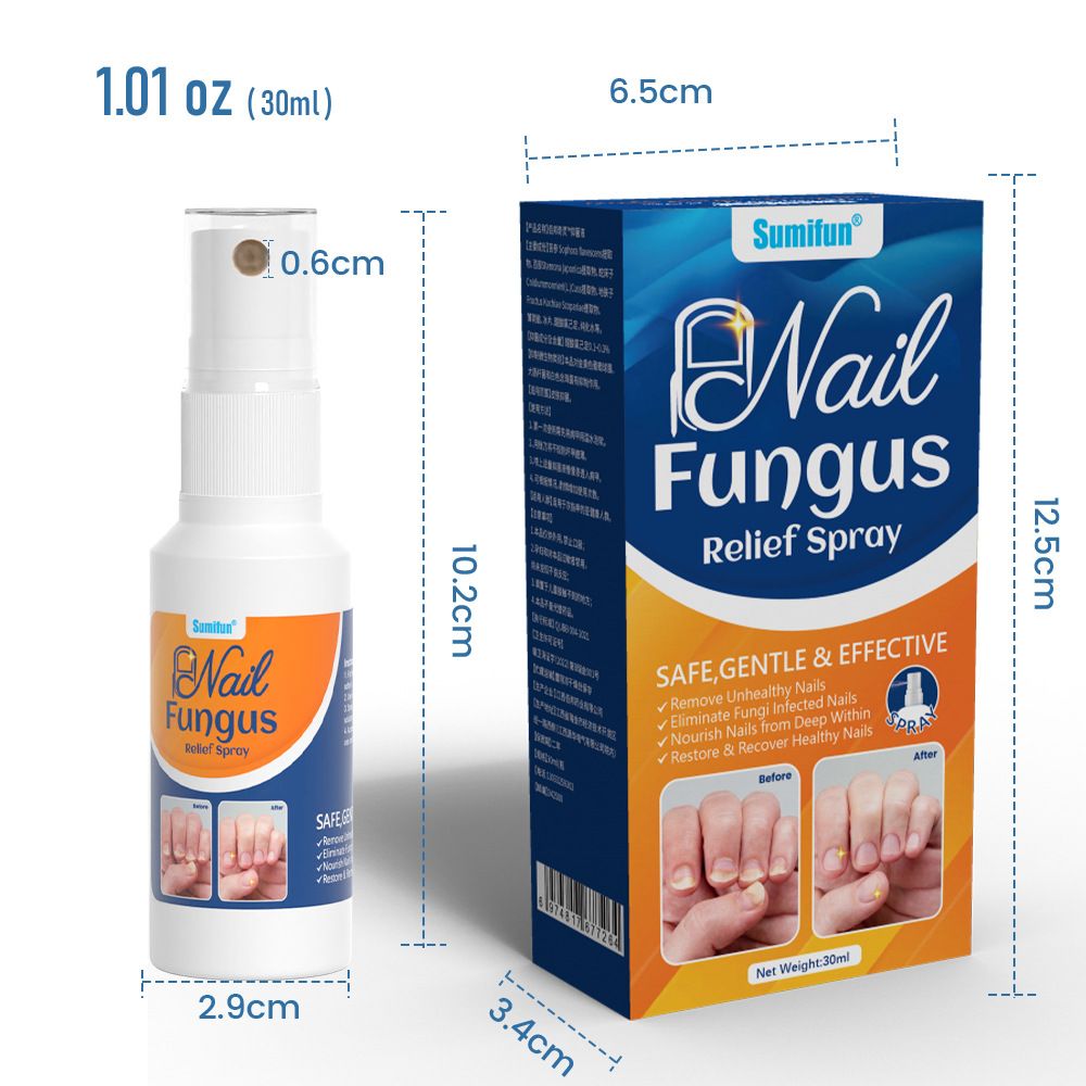 Sumifun K50010 Nail Fungus Care Spray | Toenail & Fingernail Repair Liquid | External Anti-Fungal Health Care Spray for Discolored, Brittle Nails
30ml