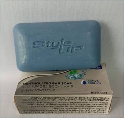 Style Up Mentholated Bar Soap-125g，can be used to wash body/face/hair，3-in-1
