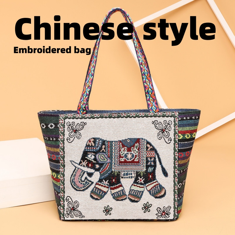 Chinese style Large capacity Embroidered mobile phone satchel Shoulder bag female Canvas bag Crossbody bag CRRSHOP women shoulder bags China Embroidered bag new fashion trend holiday gifts present