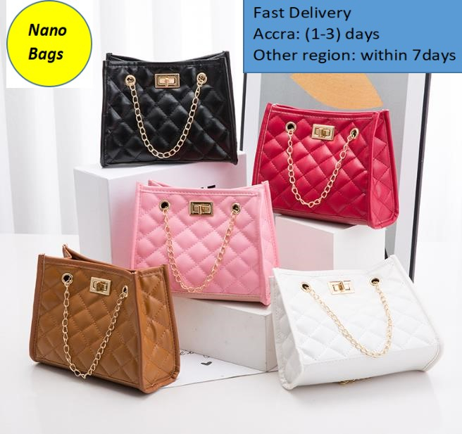 Easter Deals 20% OFF NANO Bags Ladies bags  Women bags handbag  PU leather Shoulder Bags Golden Chain