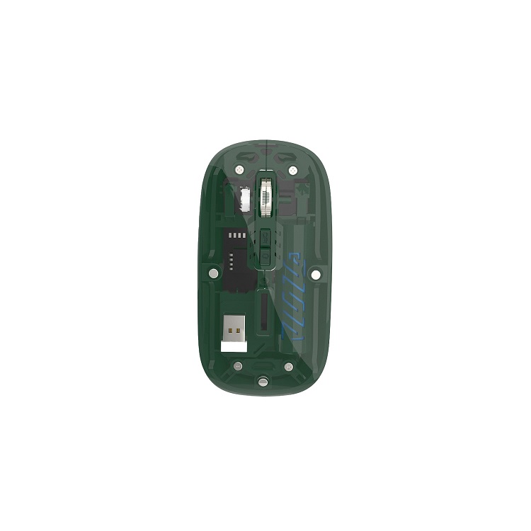 Transparent Wireless Bluetooth Mouse | Multi-Device & Silent Deep Green