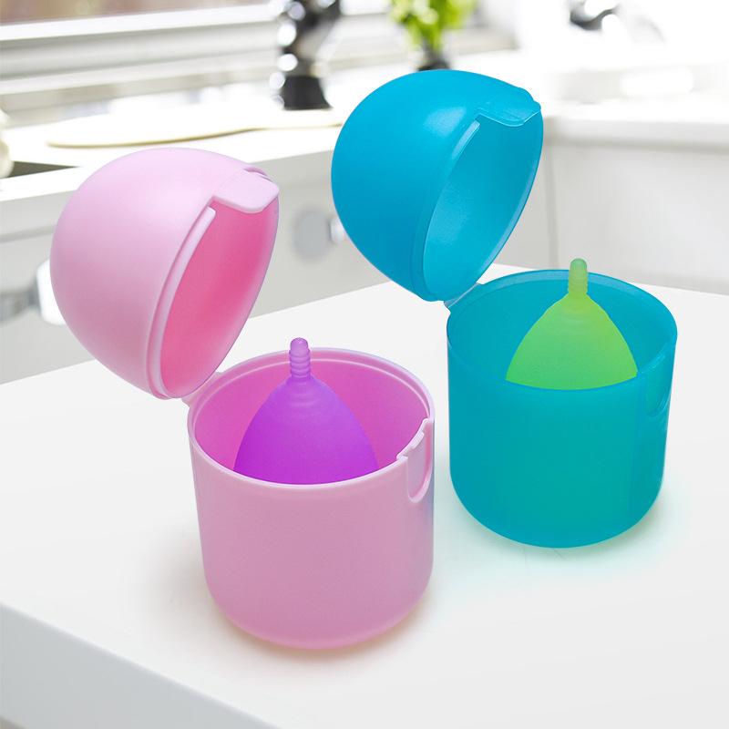 Silicone Menstrual Cup, Can Be High Temperature Sterilized Storage Box Female Menstrual Care Products Menstrual Cup (commodity: 1 menstrual cup + 1 menstrual cup disinfection storage box)