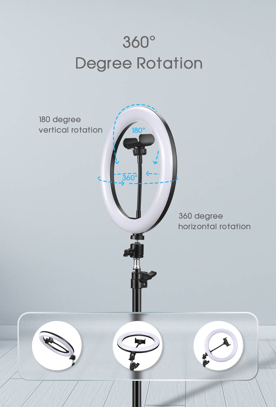 VEONAM RGB video light Selfie Ring Light Photography led light lamp with mobile Holder large tripod stand for Youtube tiktok ringlight 10inch 12inch fill light