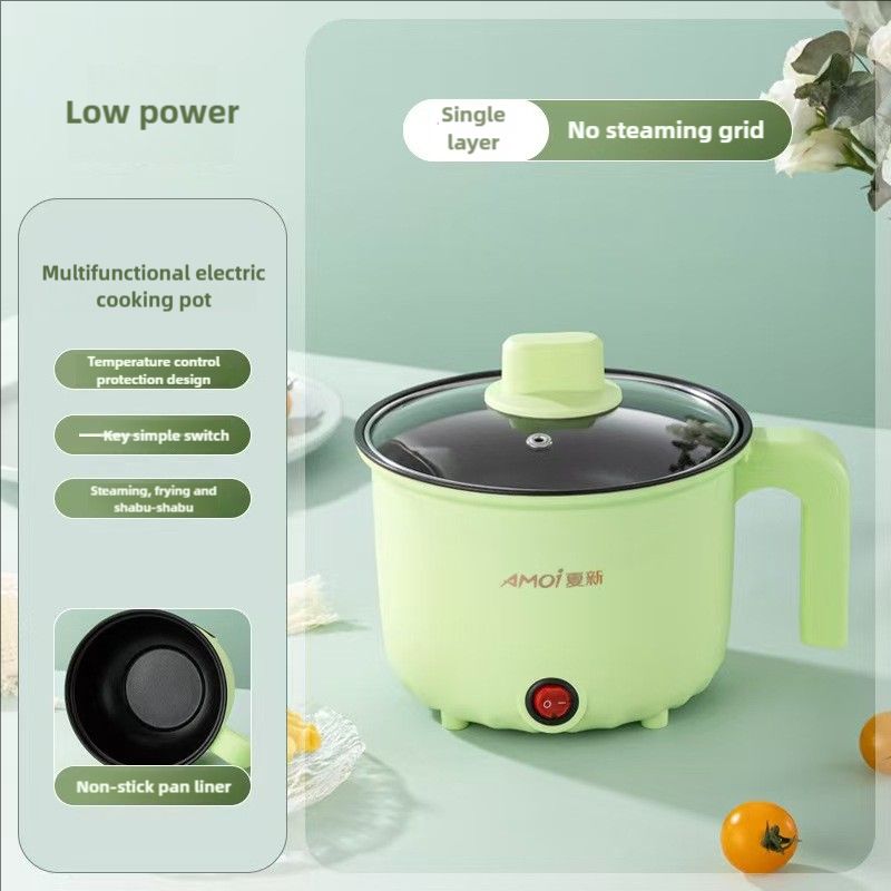 XIAXIN multifunctional electric cooking pot with steamer, portable cookware,stew,boil,saute,fry,steam,1.8L