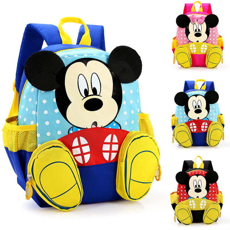Disney Mickey Minnie Children's Kindergarten Backpack 1-6 year old boys and girls cartoon school bag