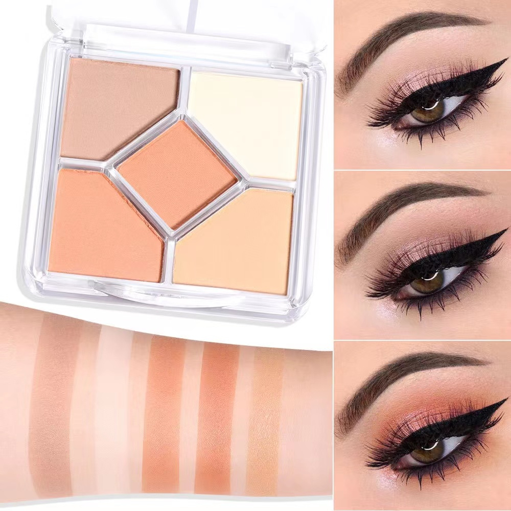 5 Colors Eyeshadow Palette Waterproof Glitter Matte Eyeshadow Pallete Shimmer Diamond Sequins Women Eye Makeup Pigment