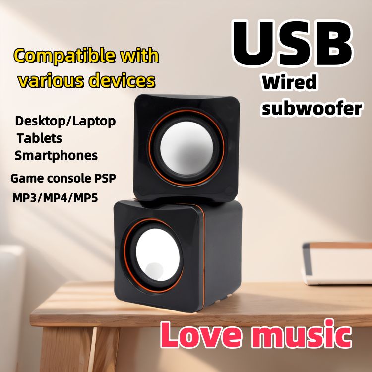 Bluetooth Audio Computer audio system Laptop desktop mini USB wired subwoofer Home office speaker CRRSHOP Love music Speaker sound