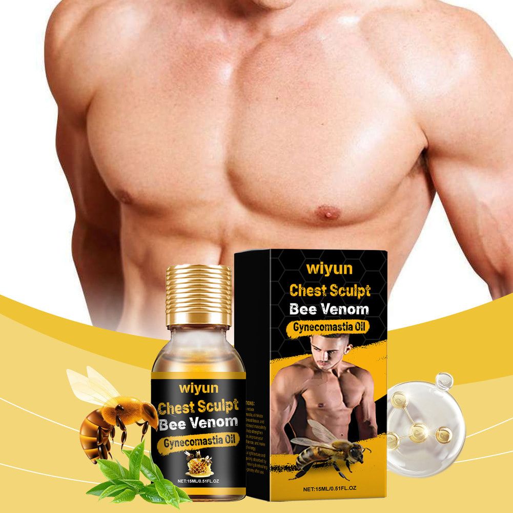 WIYUN Bee Venom Gynecomastia Oil Man Breast Tightening Shaping Strengthen Remove Excess Fat Chest Muscle Firm Massage Care Product