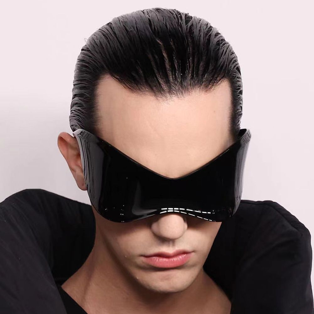 68118 Fashion Unisex Shield Black Sunglasses Futuristic Windproof Visor Sun Glasses For Men Women Shades Eyewear UV400 Hot Sunglasses