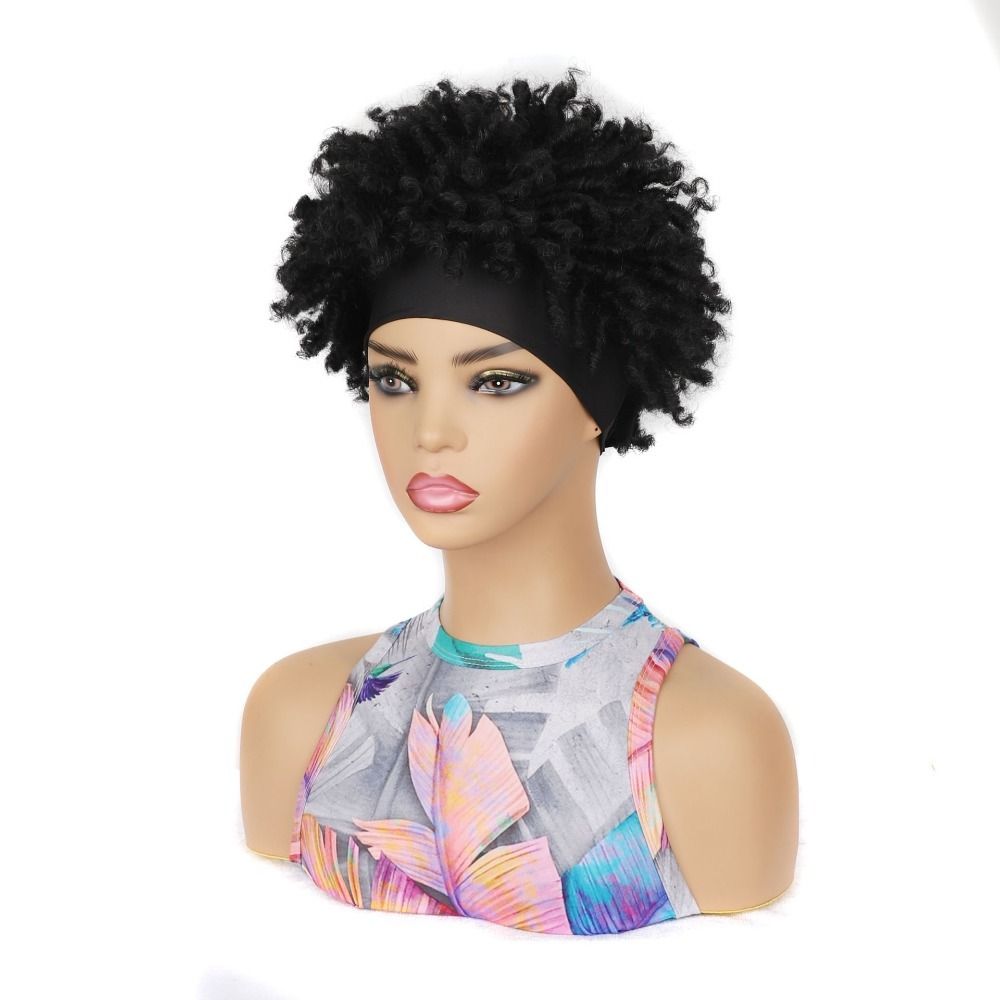 TopKiss Cool Ice Silk Wig Headgear for Women - Generous Curly Style with Headband