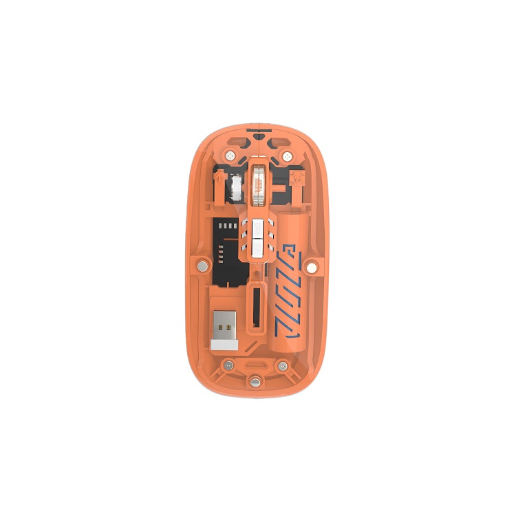 Transparent Wireless Bluetooth Mouse | Multi-Device & Silent Orange