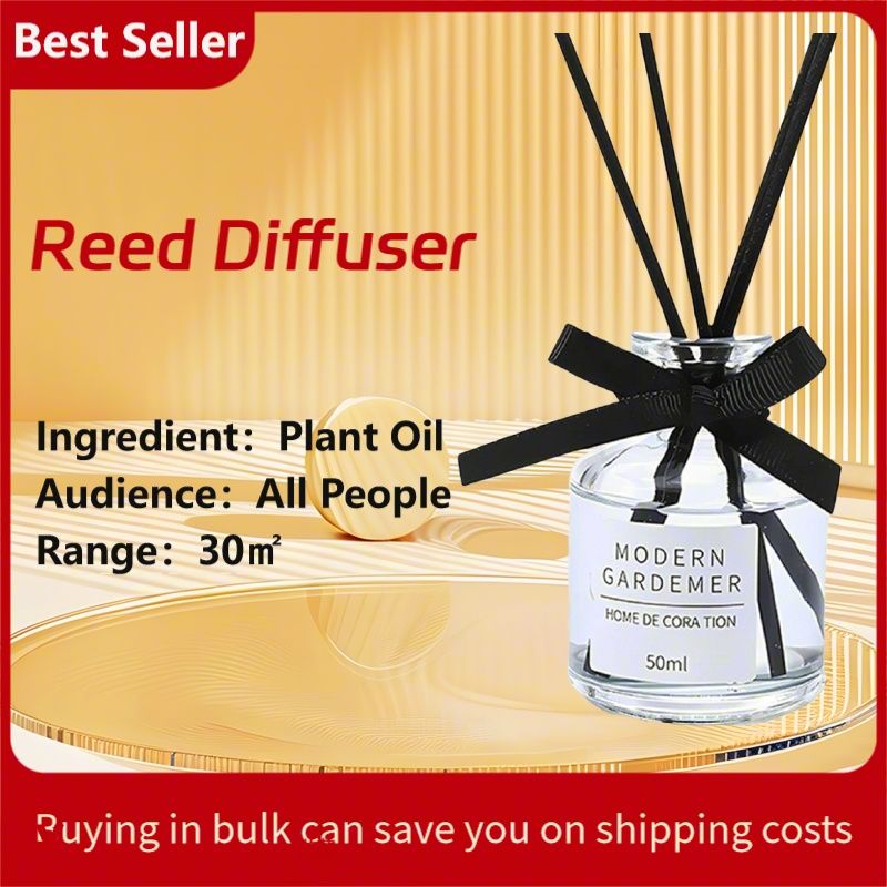 Indoor Flameless Reed Diffusers-50ml,Aromatherapy reed diffuser with a 50ml capacity available in a white glass bottle. Comes in 5 different scents and perfect for use in the office, washroom, living room, bedroom, etc.
