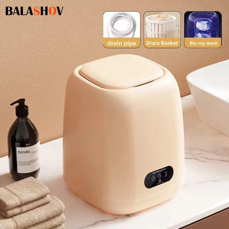 9L Small Washing Machine for Underwear Children's Clothes mini Washer fully automatic Portable Washing Machine with Spin Dryer 220V