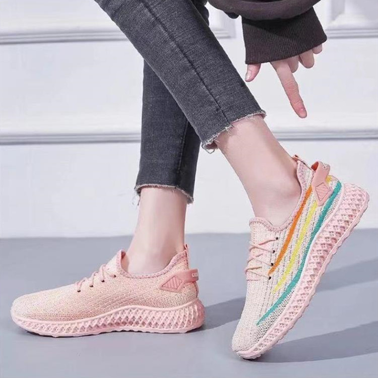 Hot sale Shoes Women's Shoes Flying Knitting Sports Shoes Fashion Casual Mesh Lightweight Women's Coconut Shoes