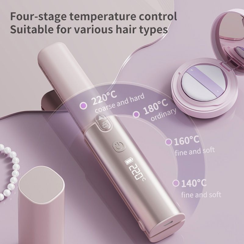 Wireless Travel Hair Straightening Comb, Anti‑Damage Hair Care Hot Brush for Daily Styling