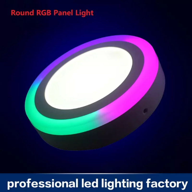 Leopard Cat LED surface mounted round RGB panel light with remote control 18W+6W 12W+4W Recessed LED Ceiling downlight Panel Lamps