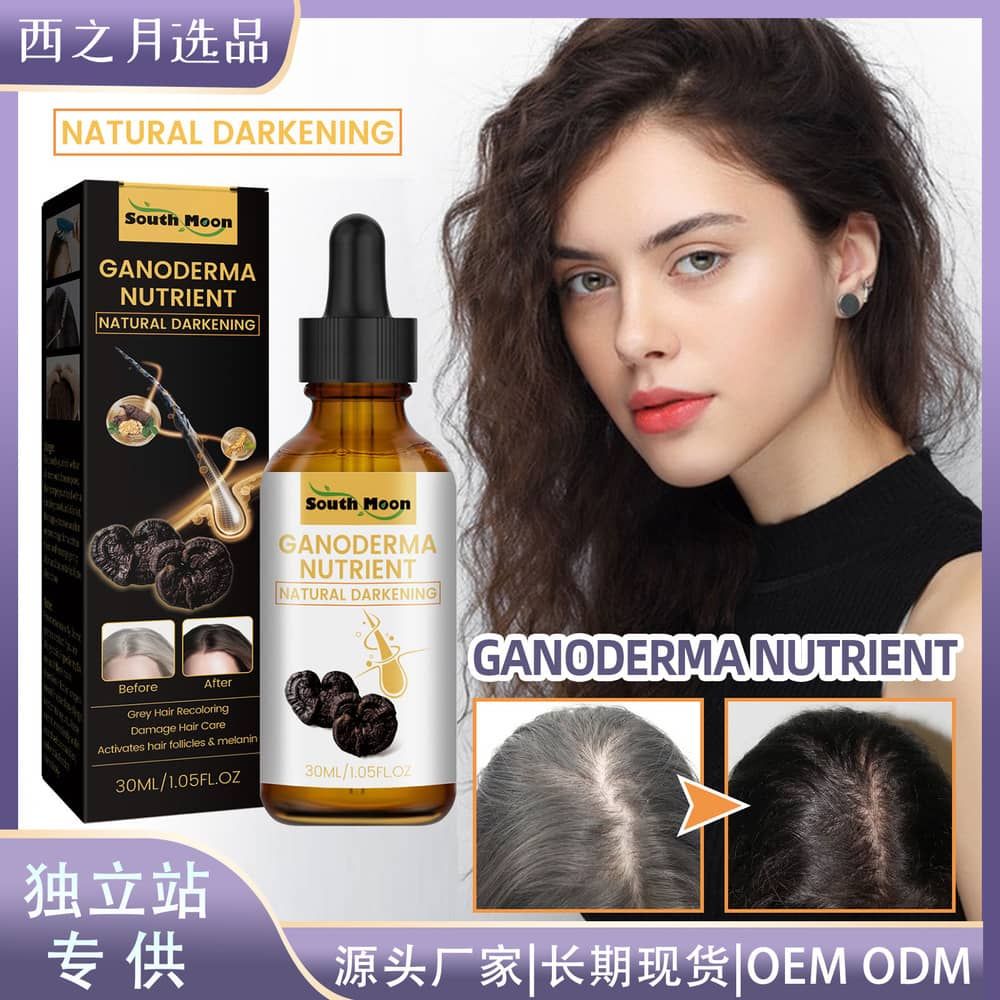 South Moon Grey Hair Reverse Serums Ganoderma Nutrient Natural Darkening Serums 30ml Anti-Greying Hair Serums For Promoting Healthier