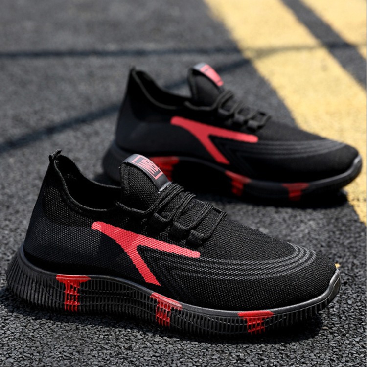 Shoes woven mesh Men sneakers breathable and comfortable men's shoes lace up casual shoes Close Size