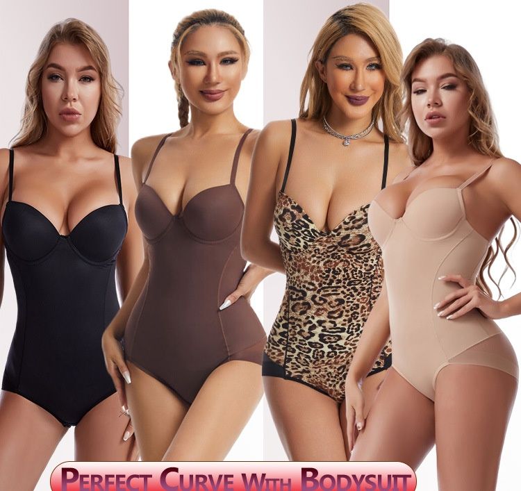 New Women Shapewear Bodysuit with Built-in Underwire Bra Bust Lifter Firm Tummy Control Waist Cincher High Stretch Slimming Body Shaper Daily Under Dress